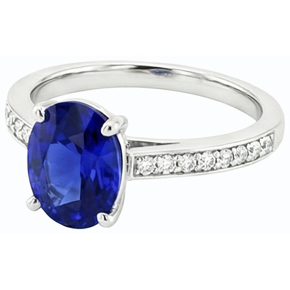 echter oval diamant 4.50Karat ring Draufsicht