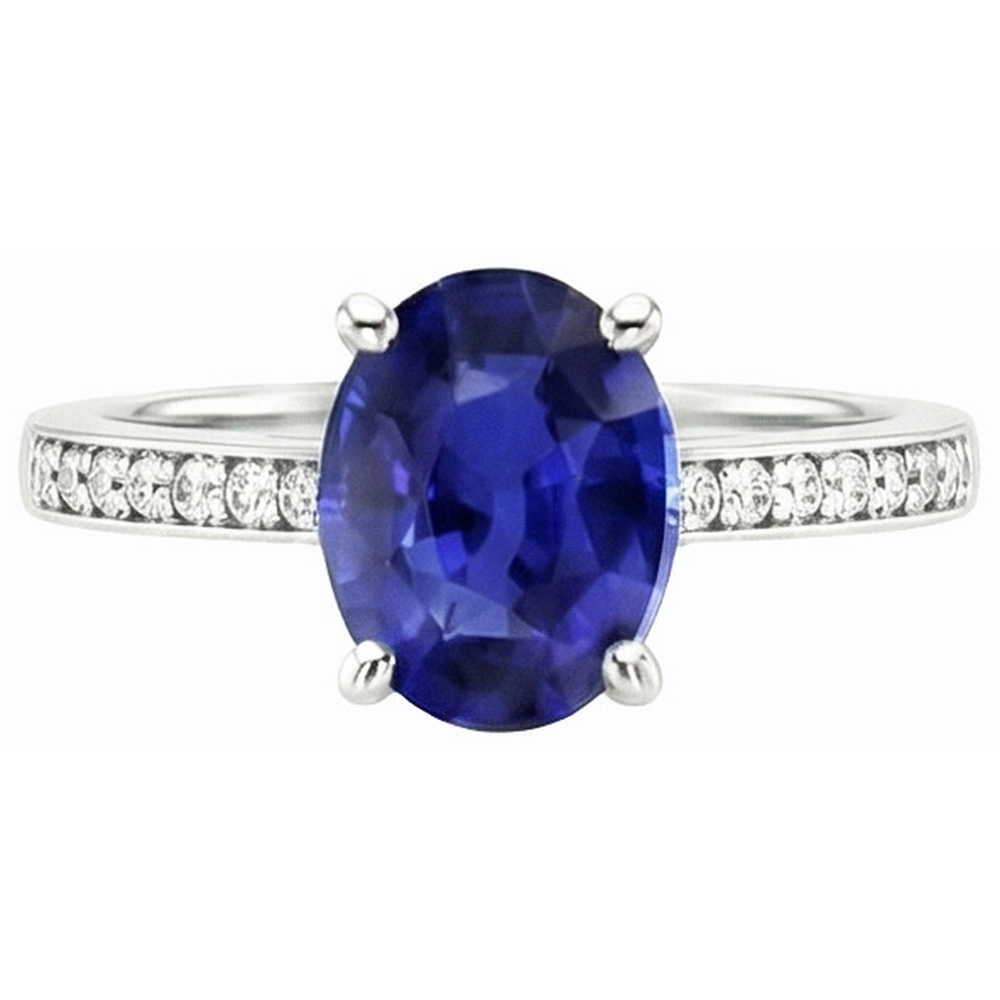 echter oval diamant 4.50Karat ring Profilansicht