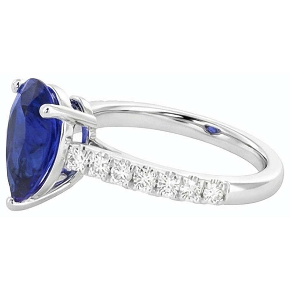 echter round diamant 4Karat ring Profilansicht