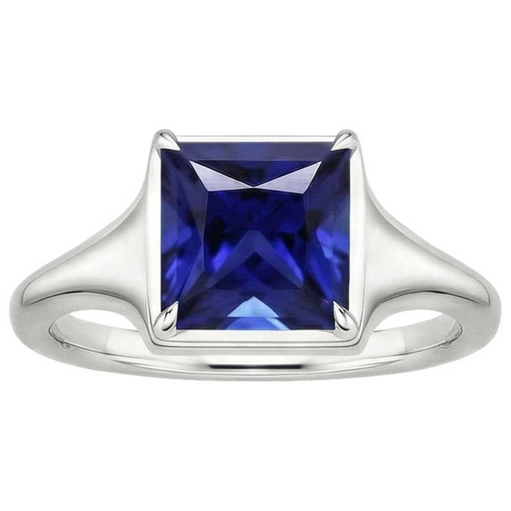 echter princess diamant 5Karat ring Profilansicht