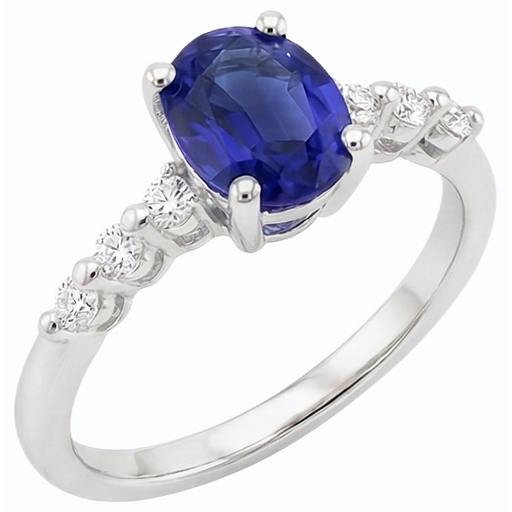 echter oval diamant 4Karat ring Seitenansicht