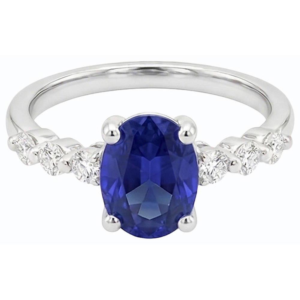 echter oval diamant 4Karat ring Draufsicht