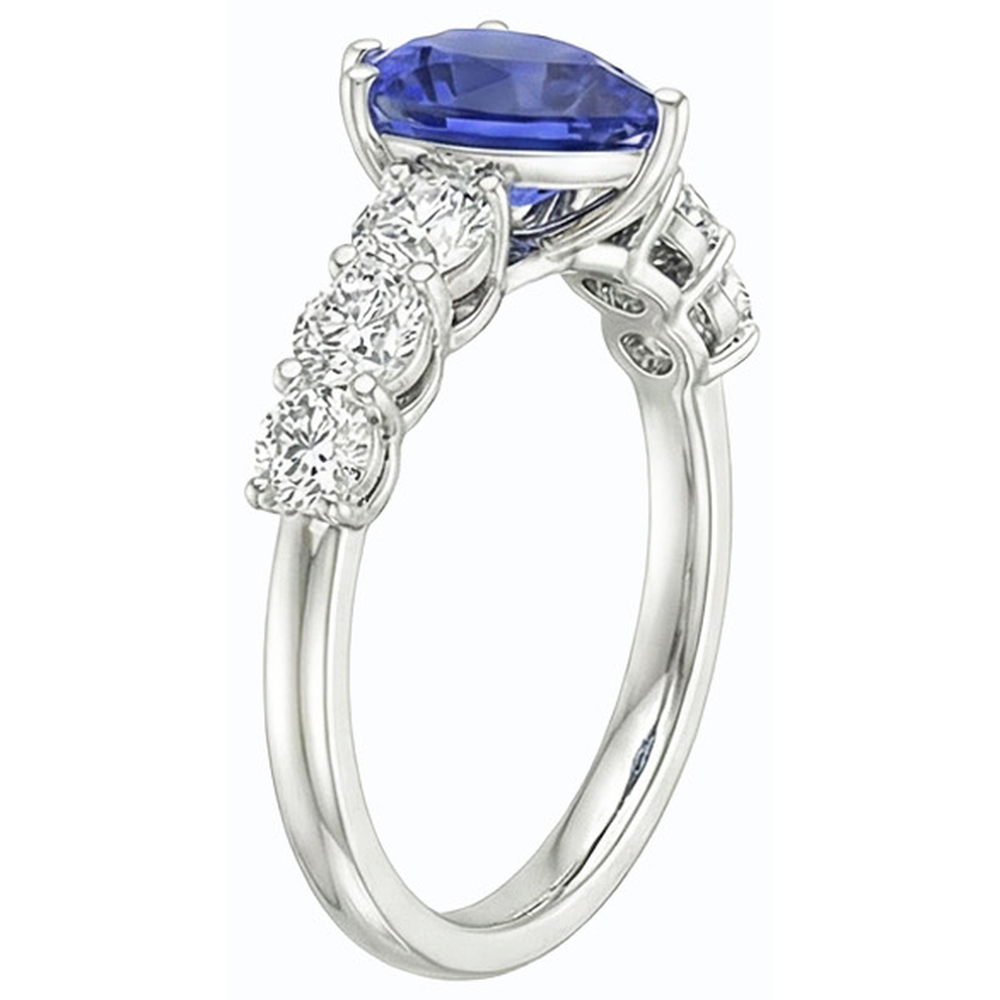 echter round diamant 4Karat ring Profilansicht