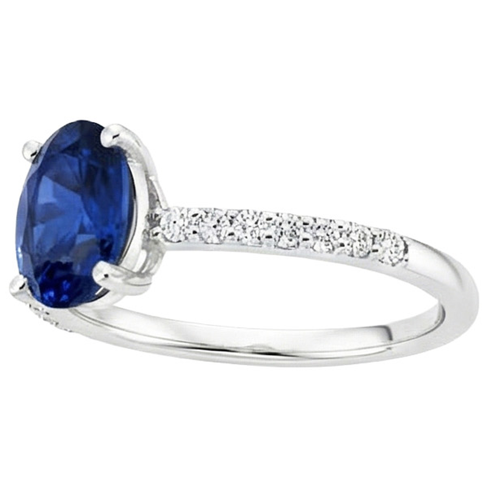 echter oval diamant 5Karat ring Profilansicht