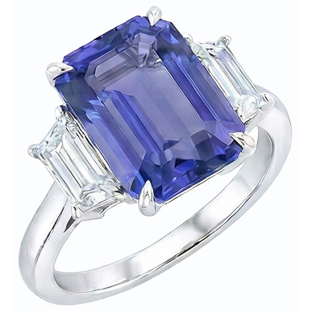 echter baguette diamant 4Karat ring Seitenansicht