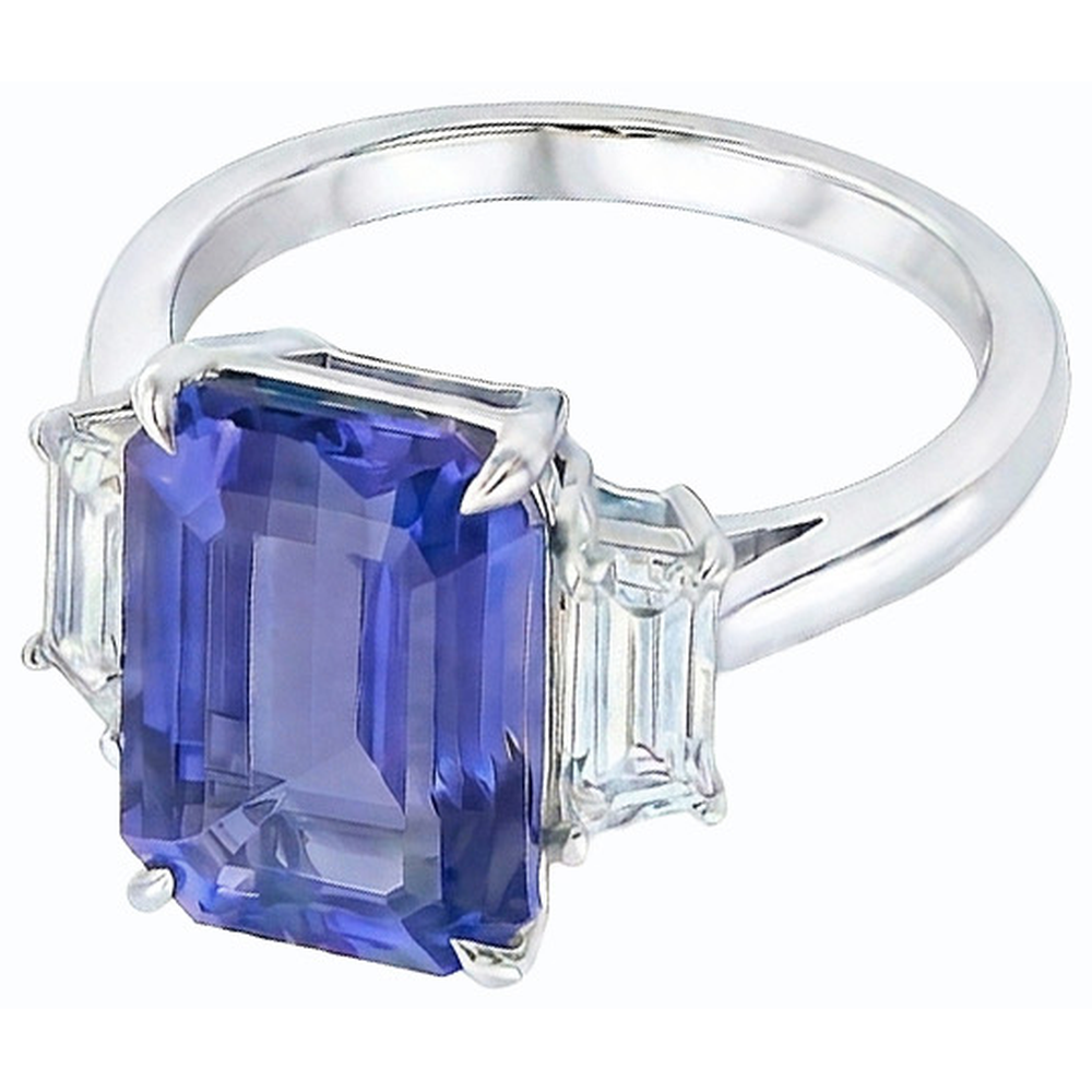 echter baguette diamant 4Karat ring Draufsicht