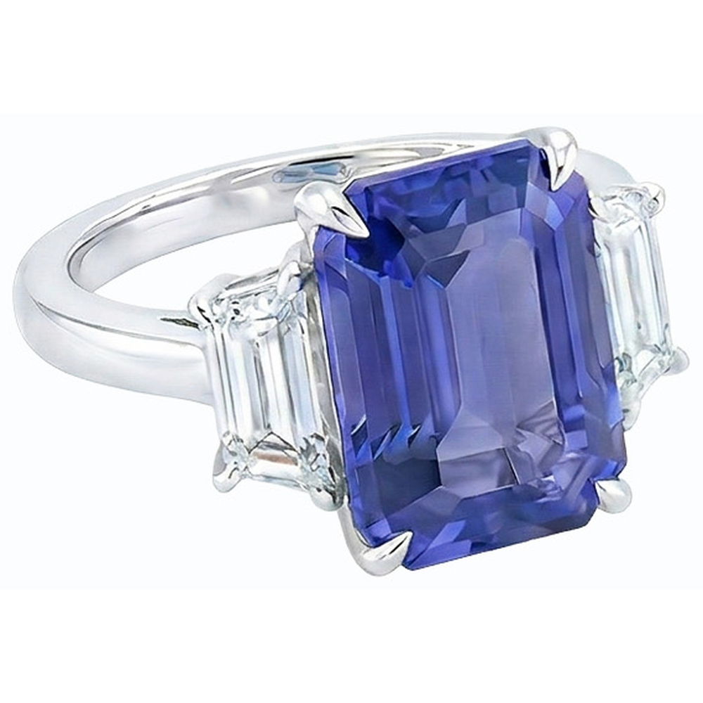 echter baguette diamant 4Karat ring Profilansicht