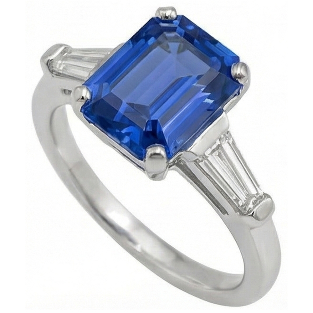 echter baguette diamant 3.50Karat ring Seitenansicht