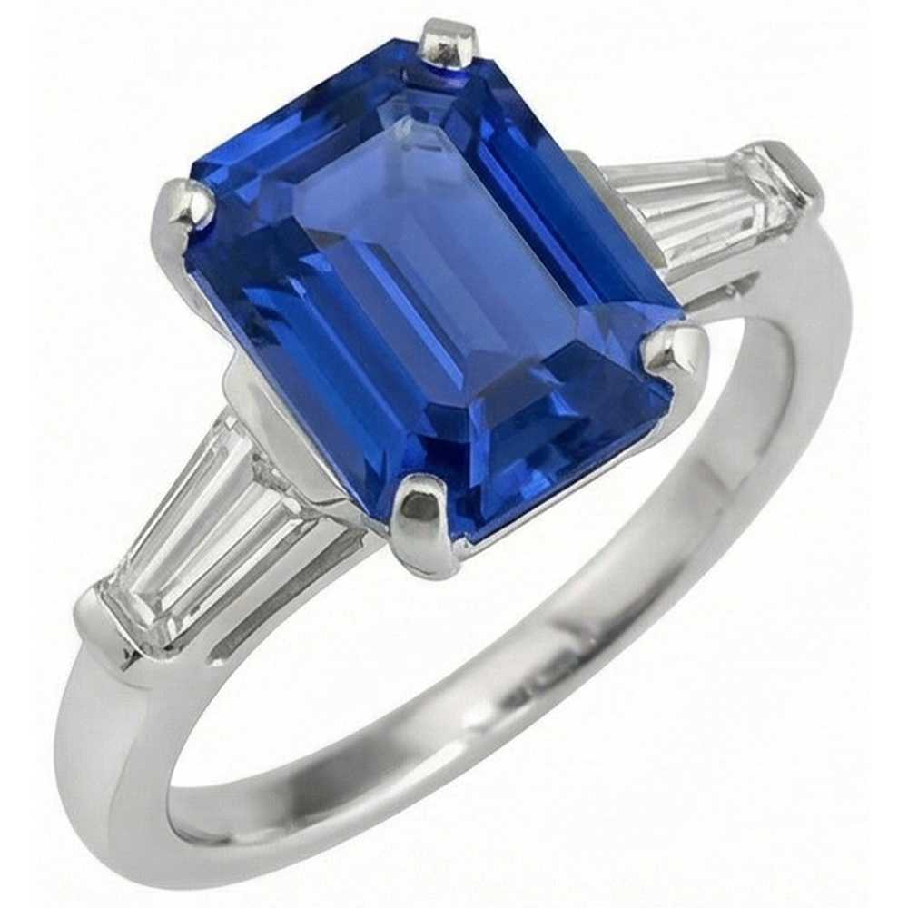 echter baguette diamant 3.50Karat ring Detailansicht