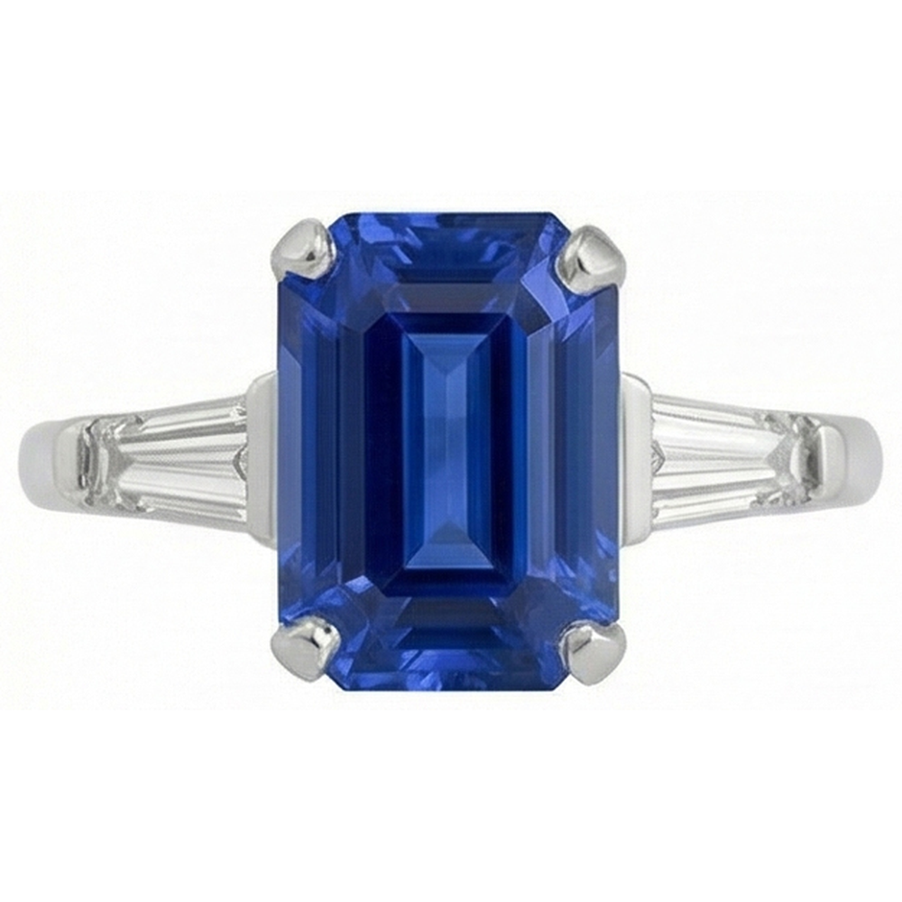 echter baguette diamant 3.50Karat ring Vorderansicht