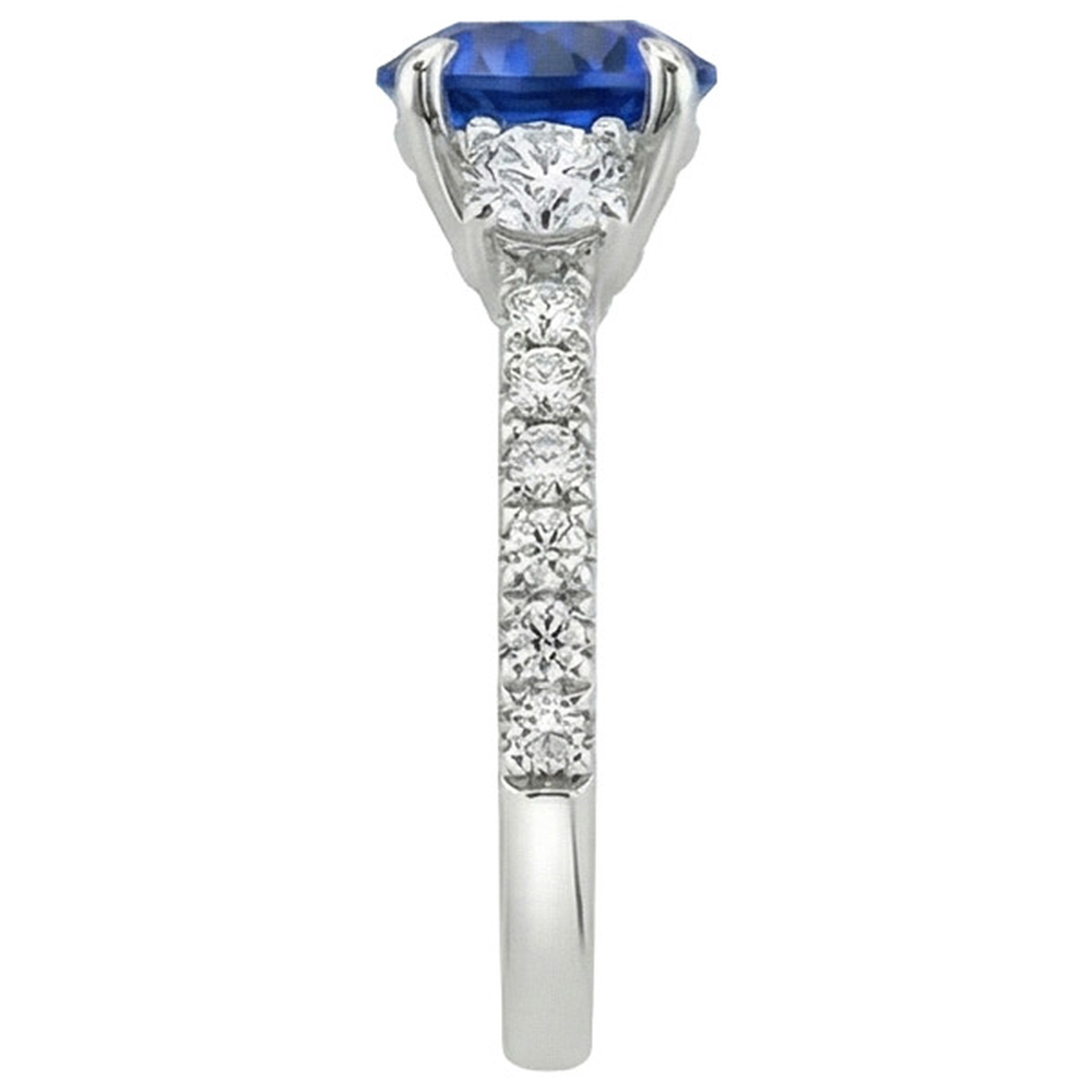 echter round diamant 3Karat ring Profilansicht