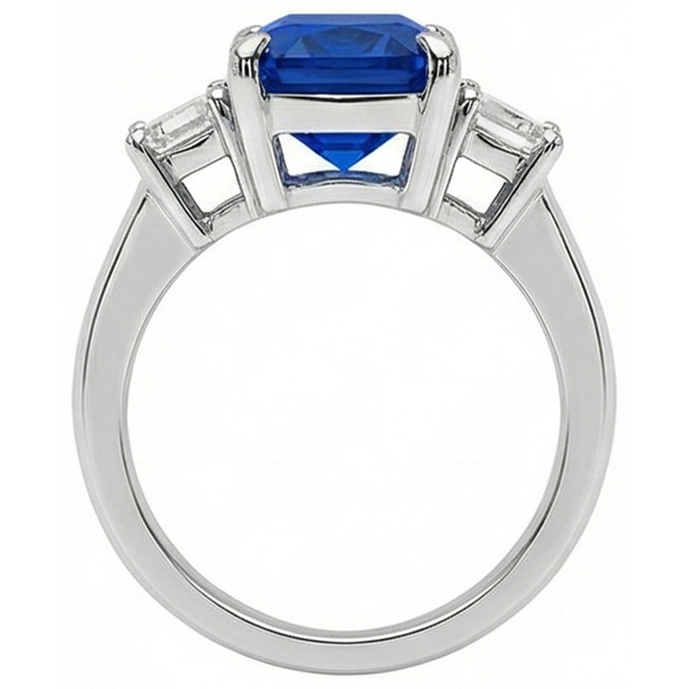 echter round diamant 5Karat ring Profilansicht