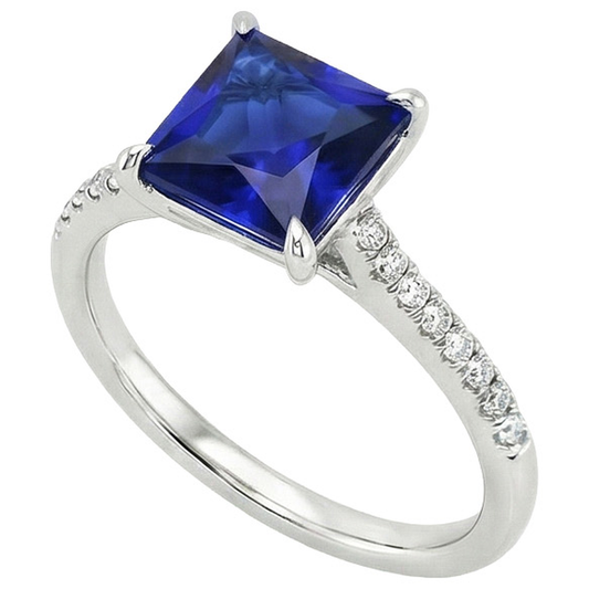 echter princess diamant 5.50Karat ring Seitenansicht