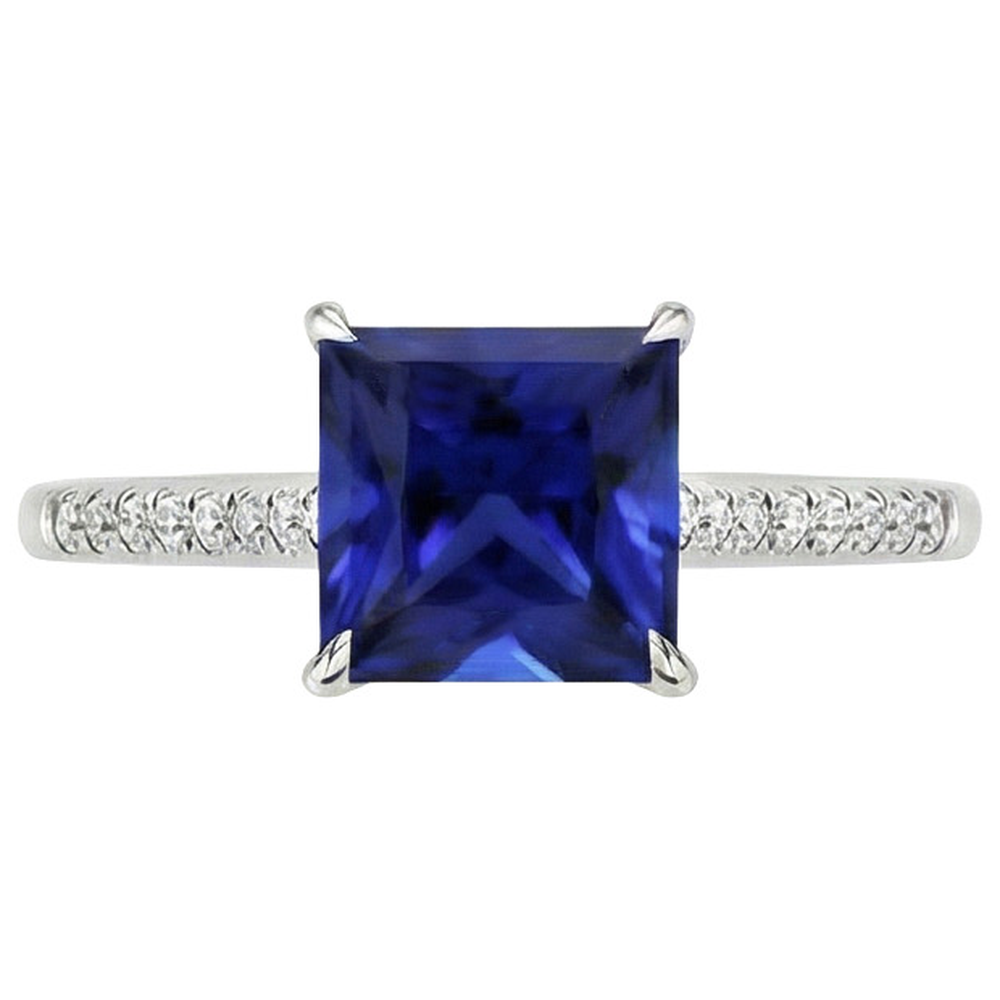 echter princess diamant 5.50Karat ring Profilansicht