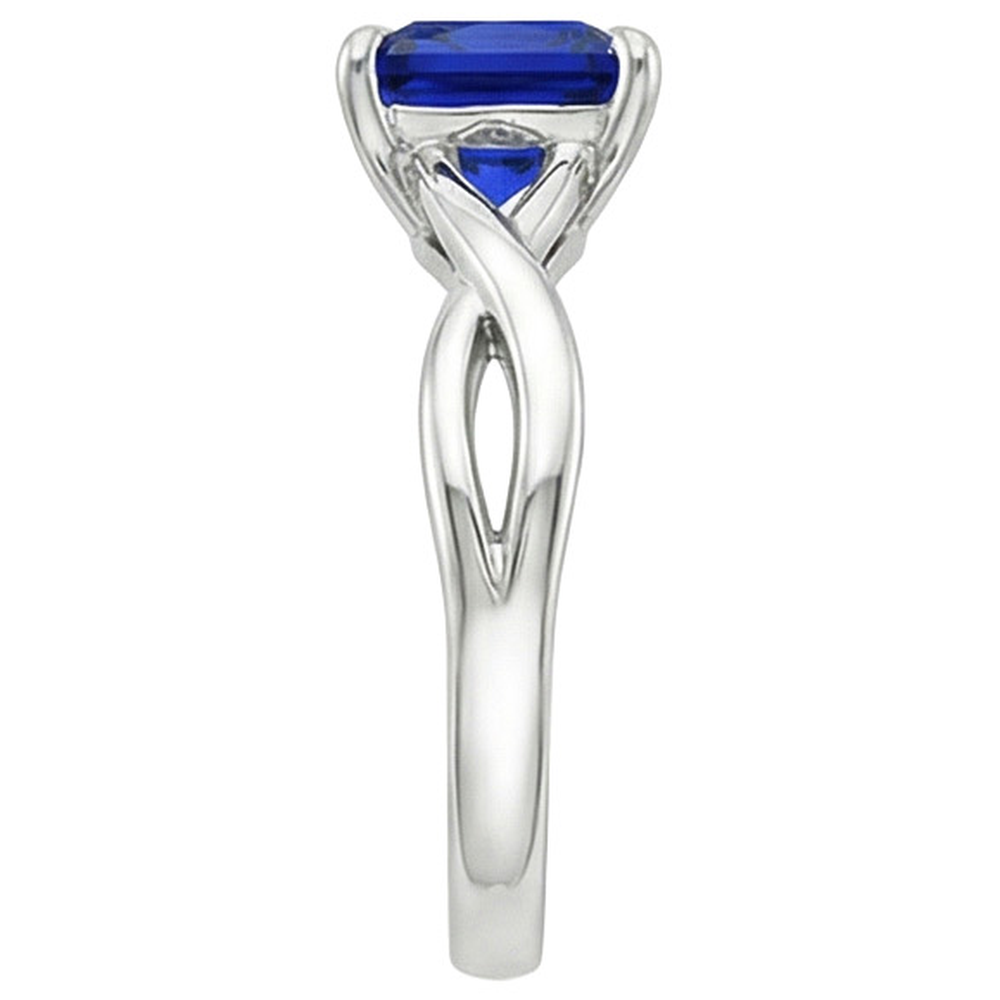 echter cushion diamant 2.25Karat ring Profilansicht