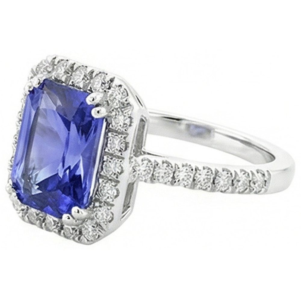 echter radiant diamant 3.50Karat ring Draufsicht