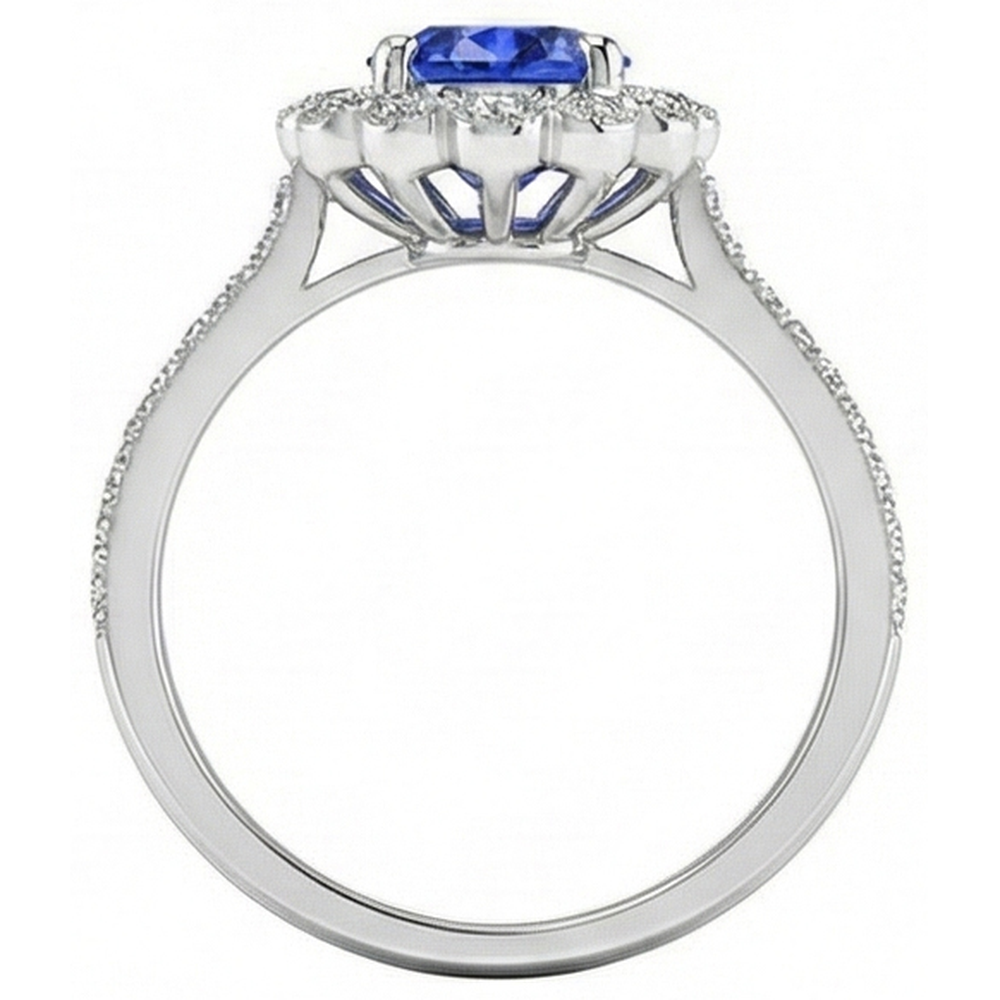 echter round diamant 3Karat ring Profilansicht
