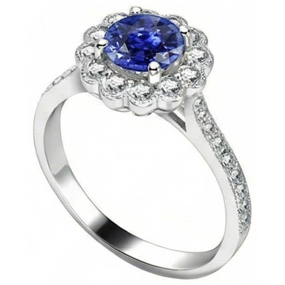 echter round diamant 3Karat ring Detailansicht