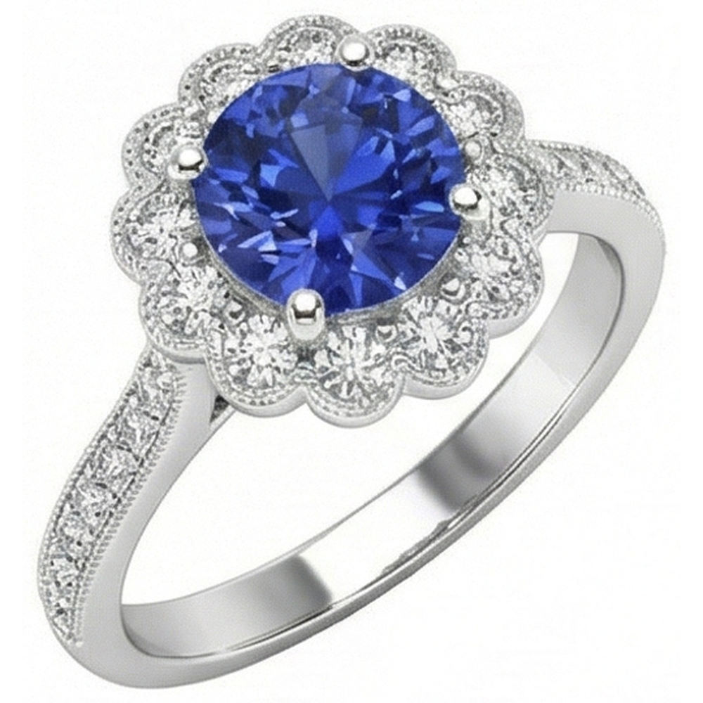 echter round diamant 3Karat ring Seitenansicht