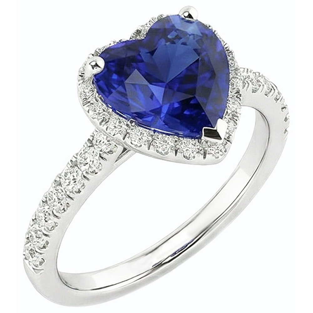 echter heart diamant 3.50Karat ring Vorderansicht