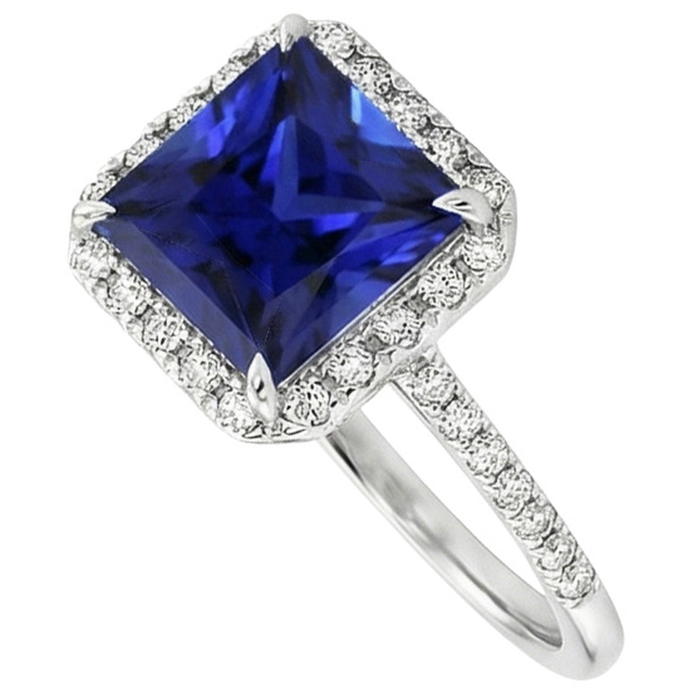 echter princess saphir 5.50Karat ring Detailansicht