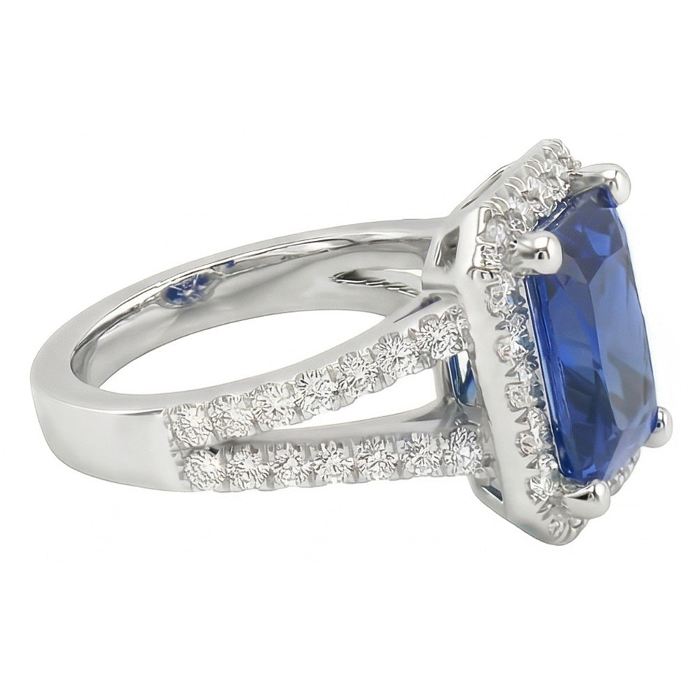echter radiant diamant 3.50Karat ring Profilansicht