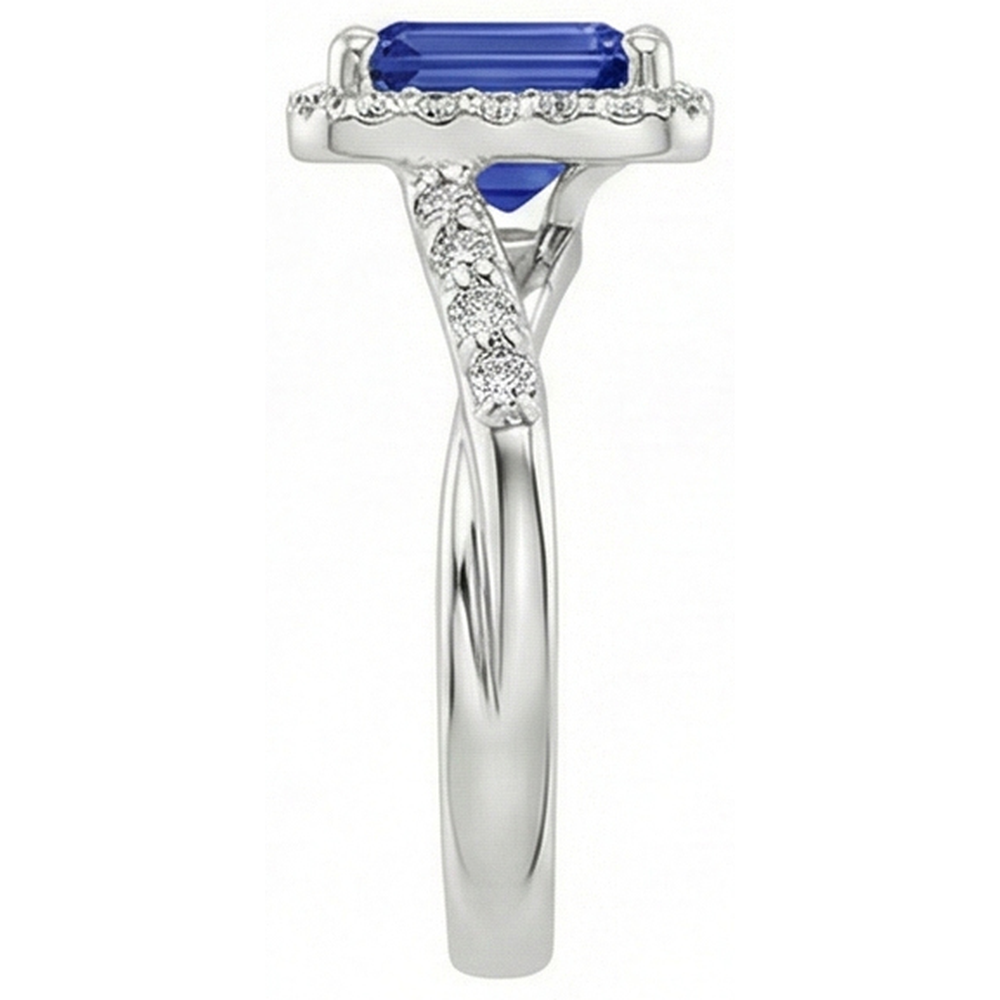 echter round diamant 4Karat ring Profilansicht