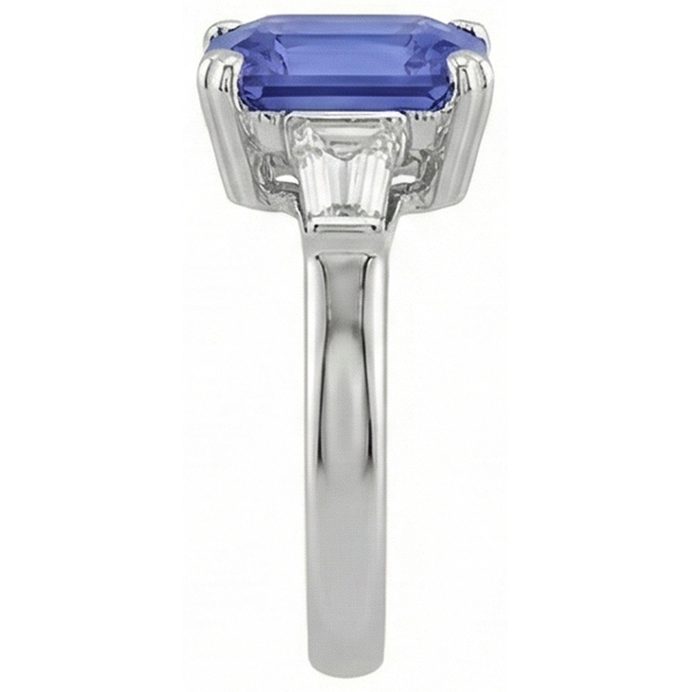 echter baguette diamant 3Karat ring Profilansicht