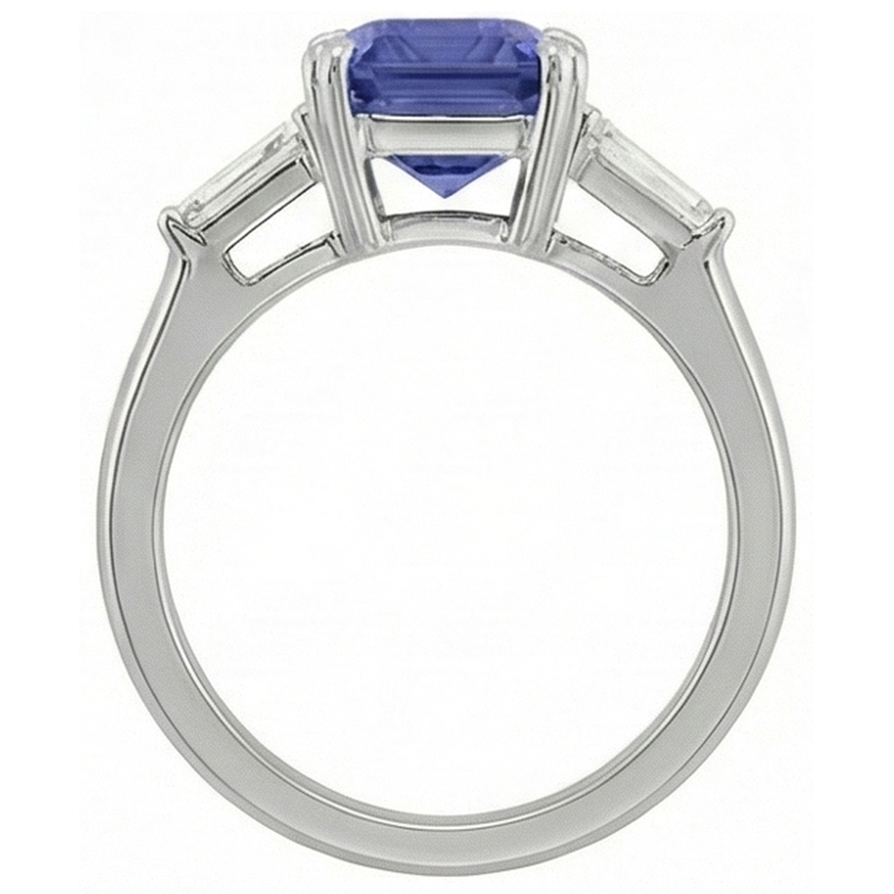 echter baguette diamant 3Karat ring auf Weiß