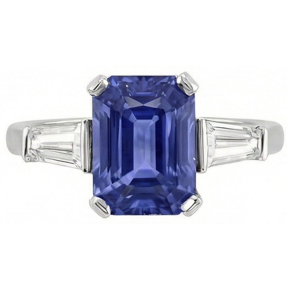 echter baguette diamant 3Karat ring Detailansicht