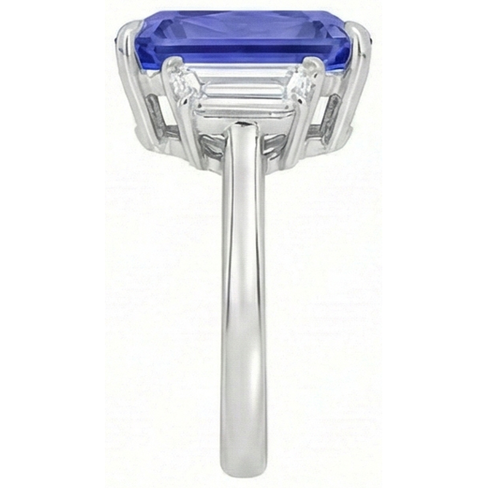 Damen Jubiläumsring Smaragd Natürlicher Diamant ( nicht im Labor gezüchtet )en Gold Blauer Saphir 5.50 Karat