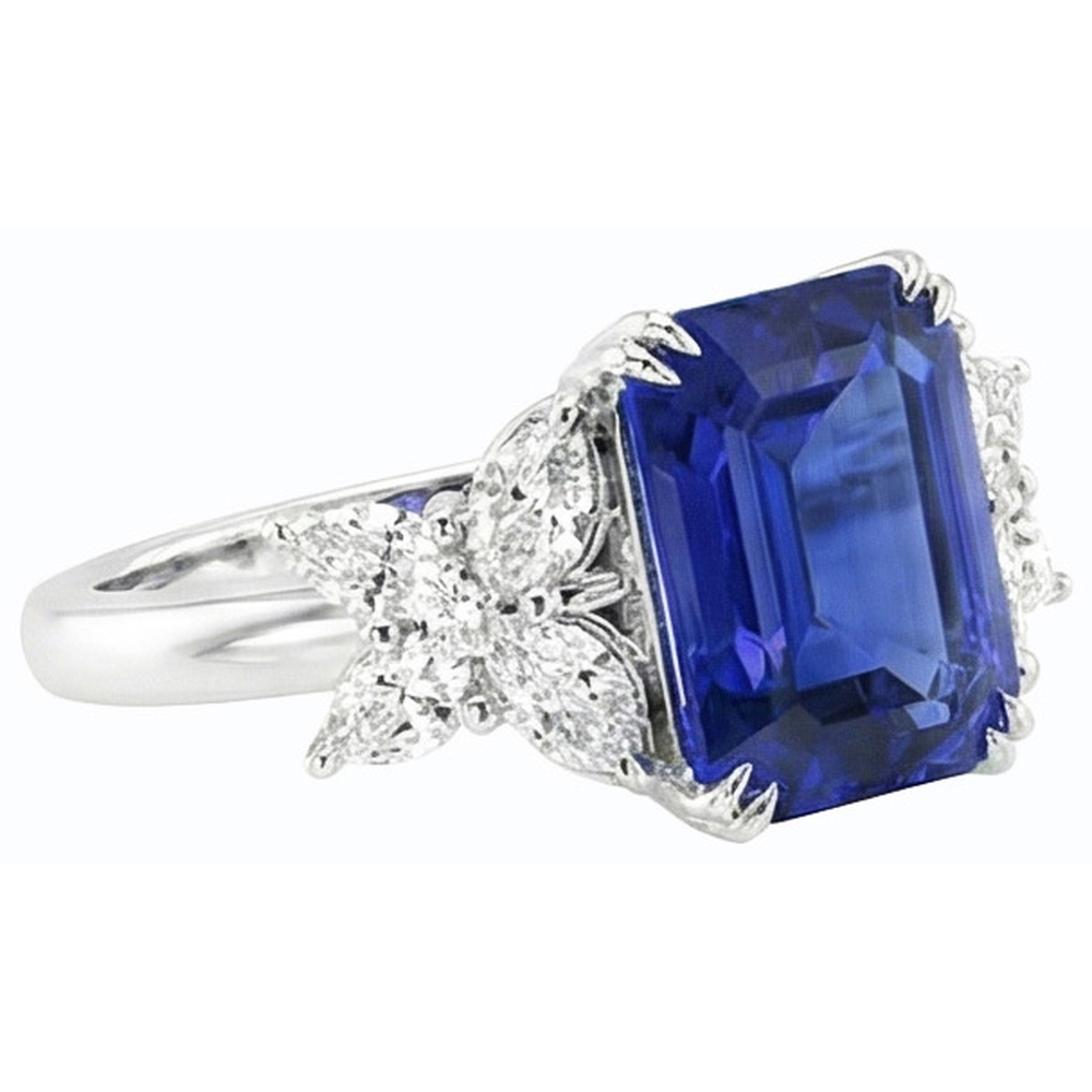 echter round diamant 4Karat ring Profilansicht