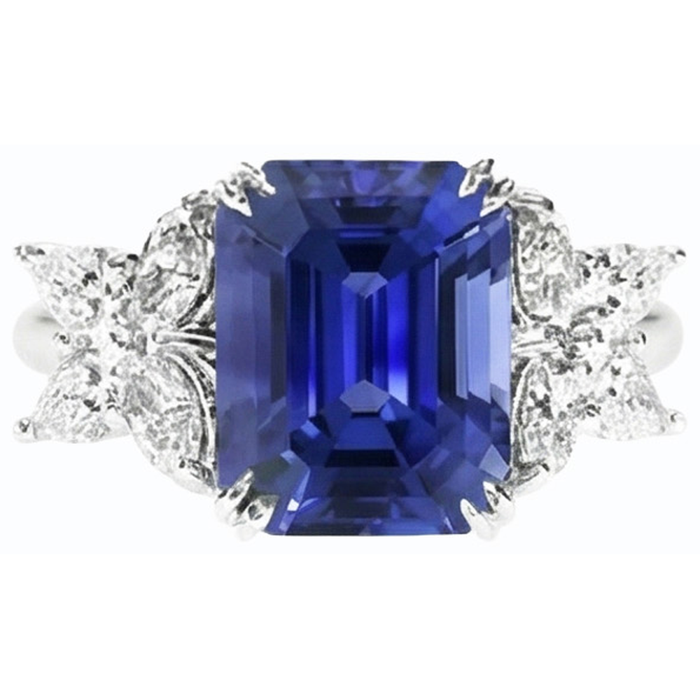 echter round diamant 4Karat ring auf Weiß