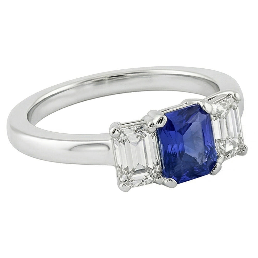 echter radiant diamant 1.50Karat ring Draufsicht
