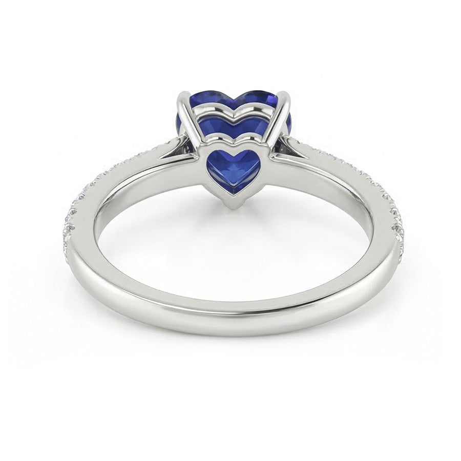 Damen Natürlicher Diamant ( nicht im Labor gezüchtet ) Schmuck Gold Saphir Ring Kathedrale Fassung 2,50 Karat