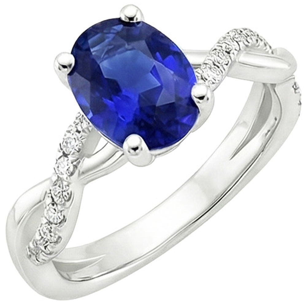 echter oval diamant 5Karat ring Seitenansicht