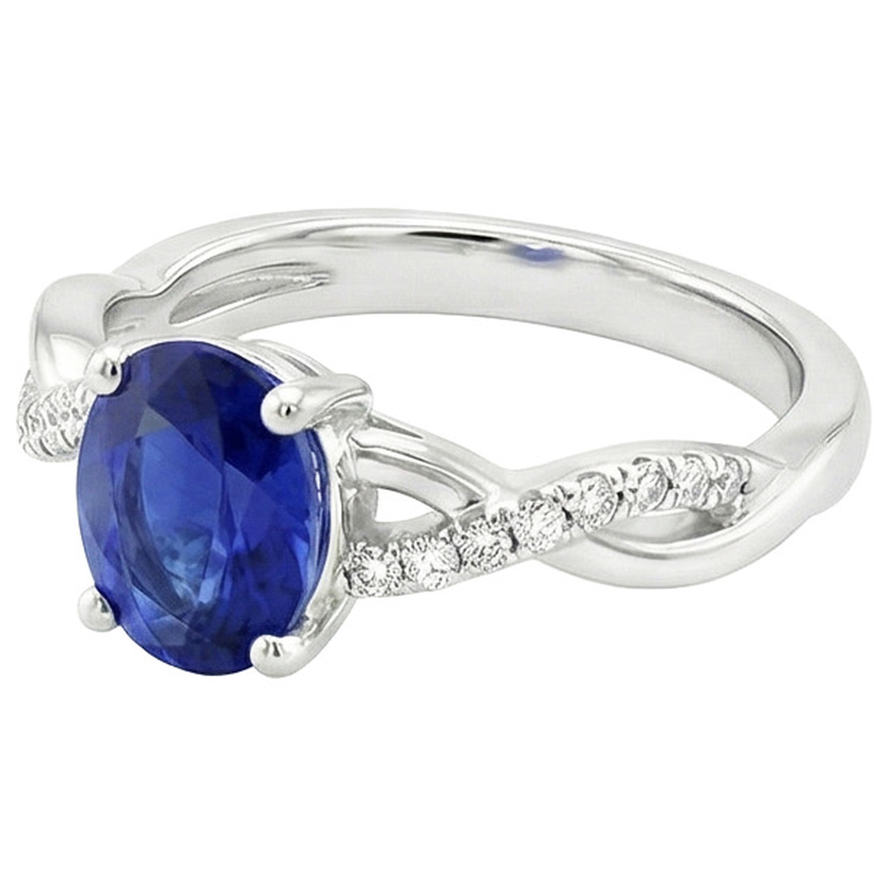 echter oval diamant 5Karat ring Draufsicht
