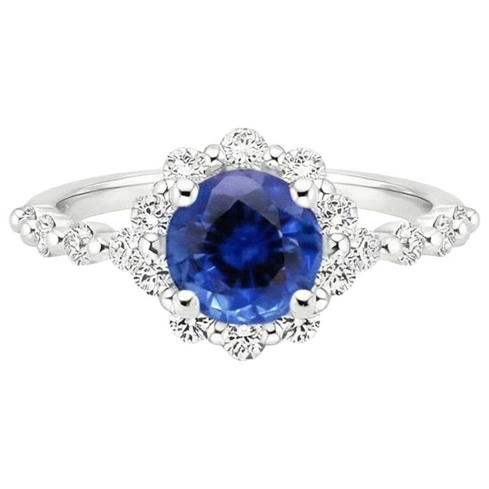 echter round diamant 3Karat ring Draufsicht