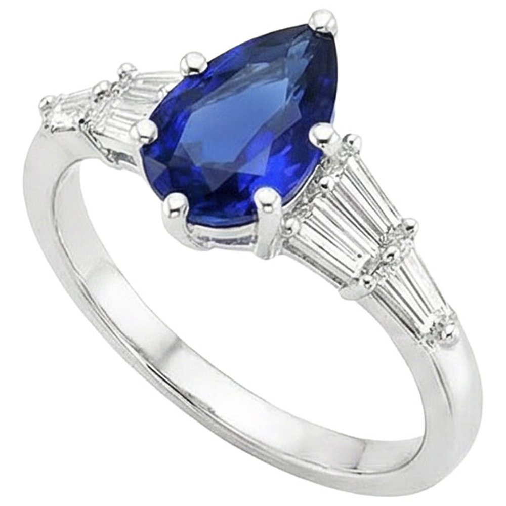 echter baguette diamant 4Karat ring Seitenansicht