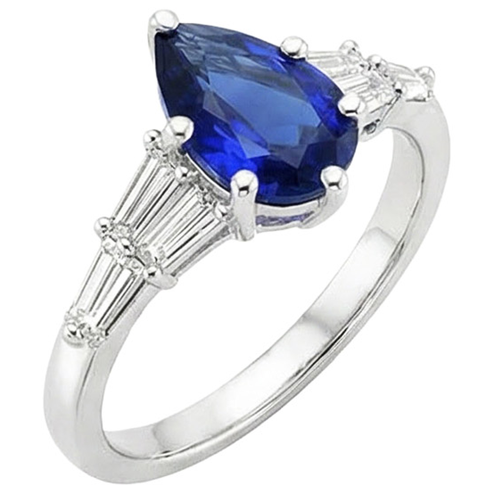 echter baguette diamant 4Karat ring Draufsicht