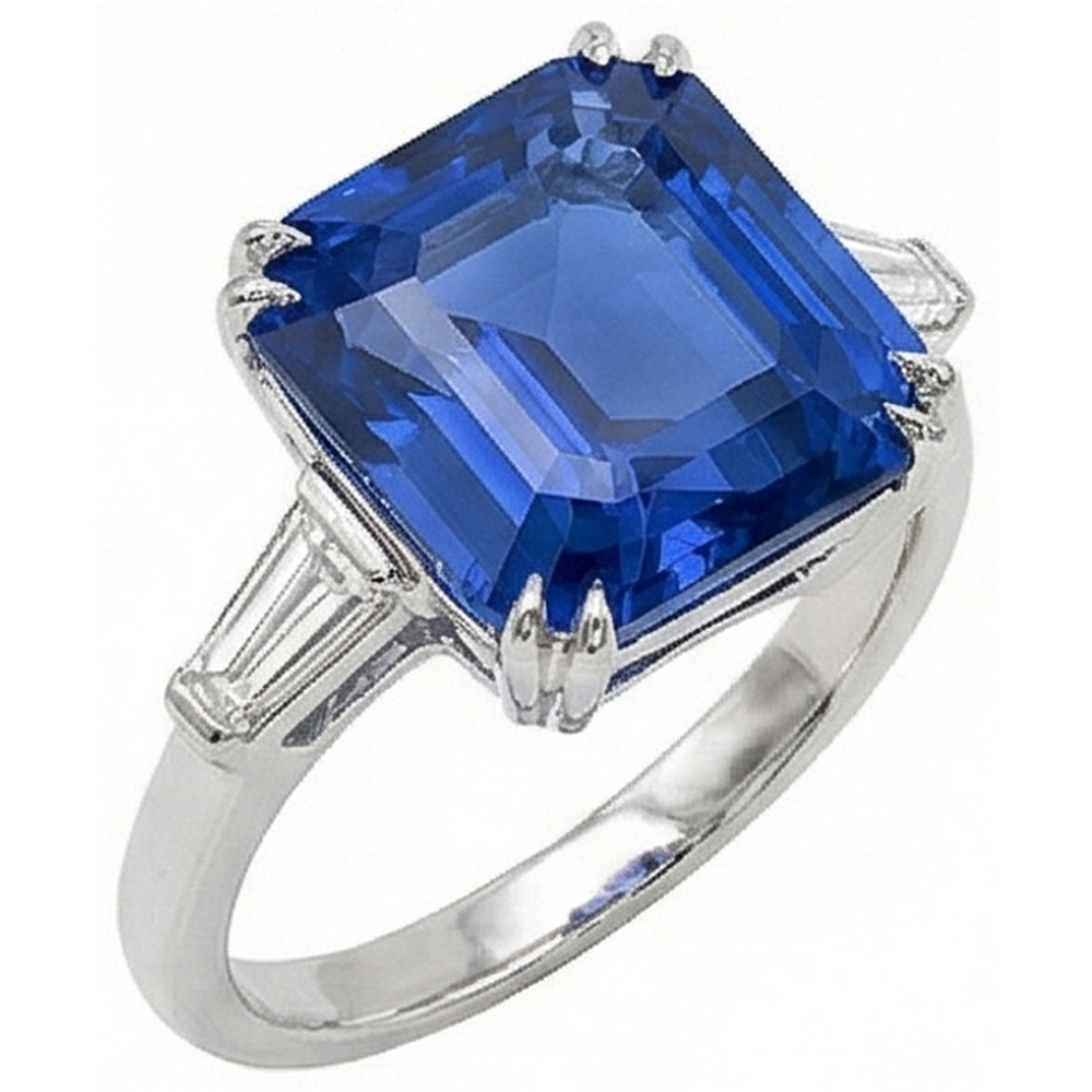 echter baguette diamant 4.50Karat ring Seitenansicht