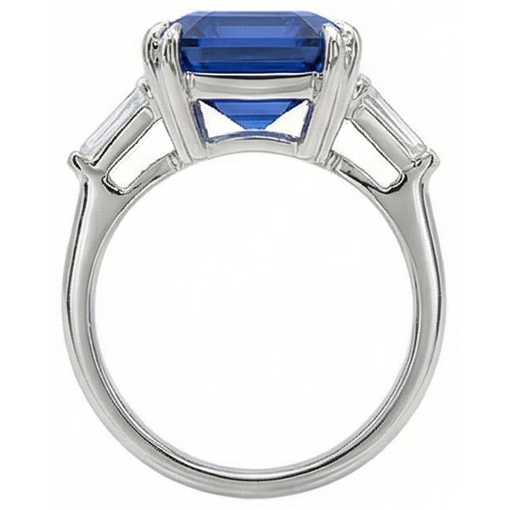 echter baguette diamant 4.50Karat ring auf Weiß