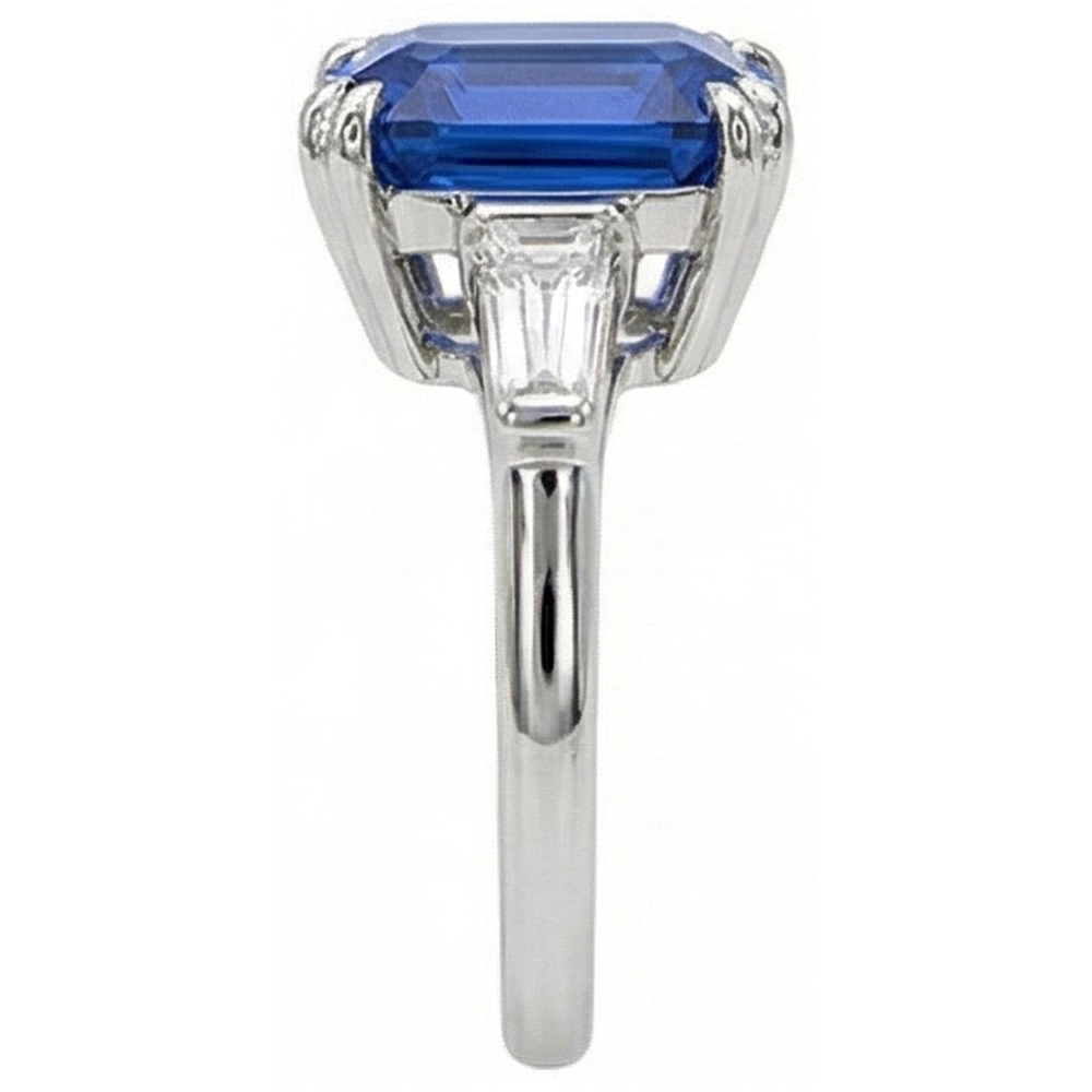 echter baguette diamant 4.50Karat ring Profilansicht