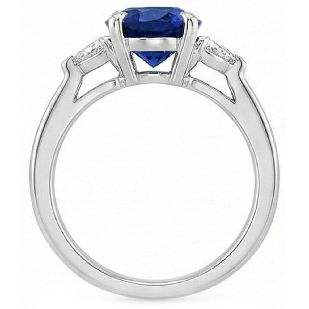 echter oval diamant 3Karat ring Seitenansicht