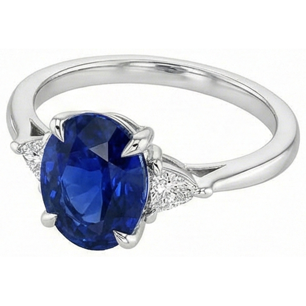 echter oval diamant 3Karat ring Draufsicht