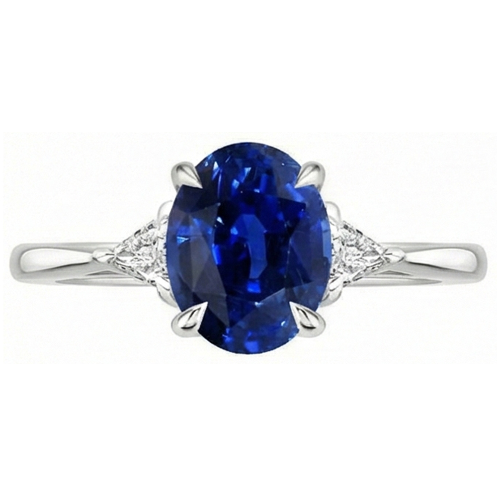 echter oval diamant 3Karat ring Profilansicht