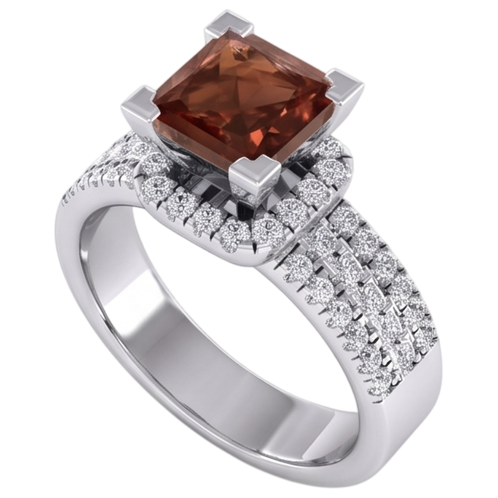 Damen Rot Rubin Prinzess Ring