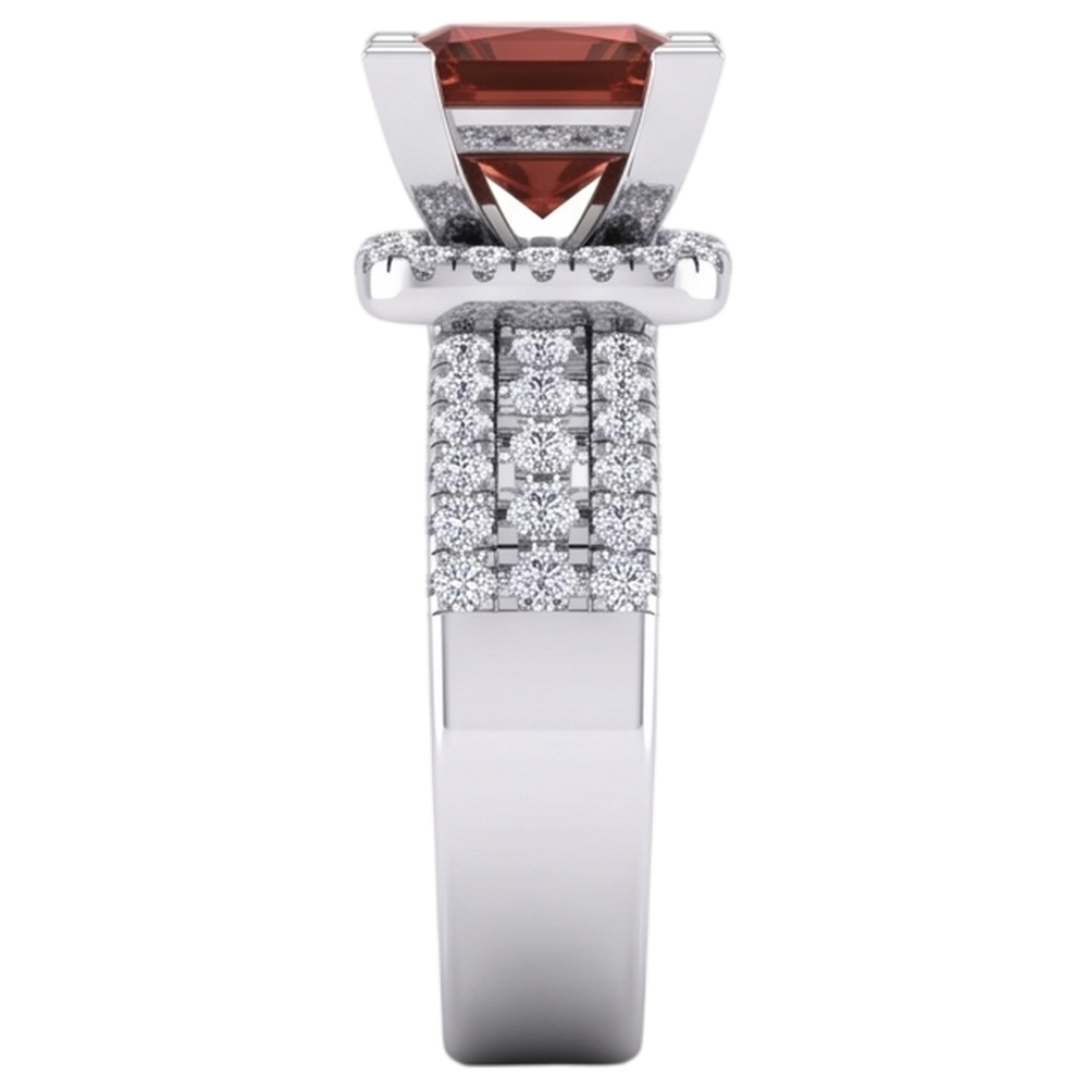 Damen Rot Rubin Prinzess Ring
