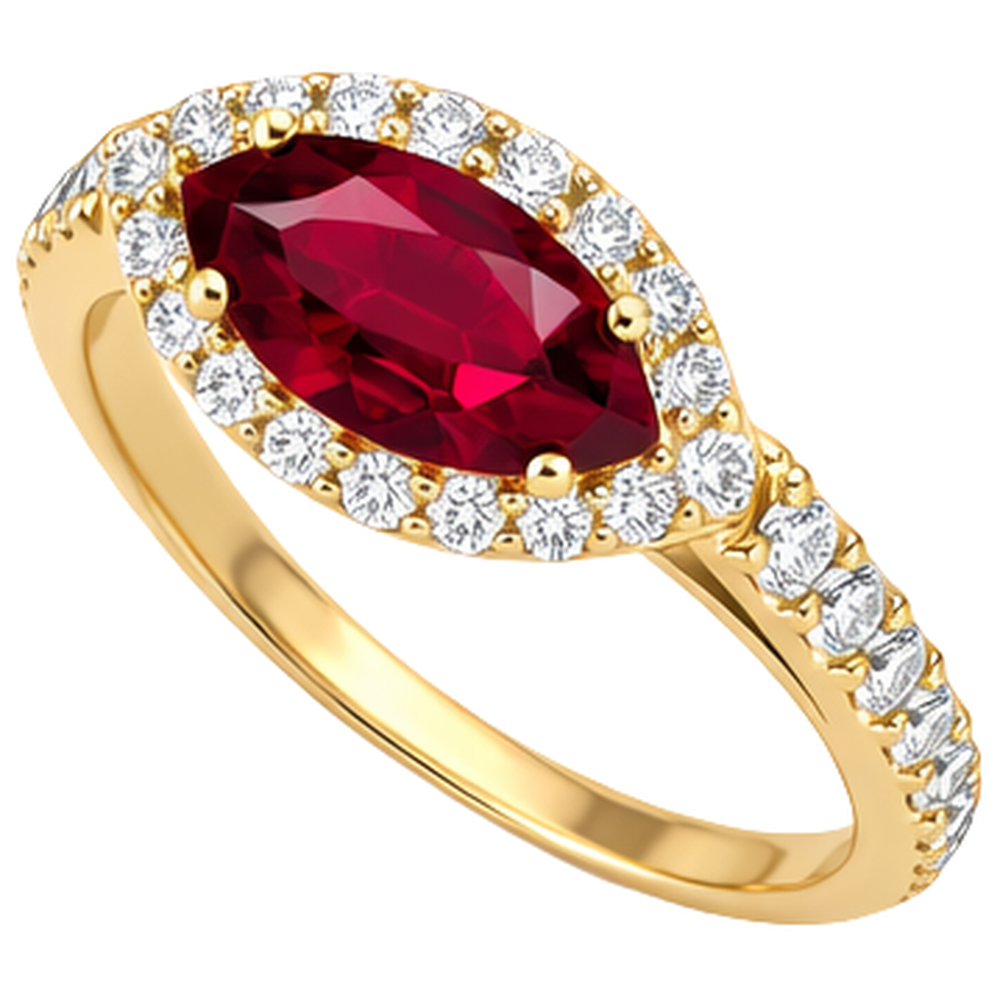 echter marquise rubin 3.50Karat ring Detailansicht
