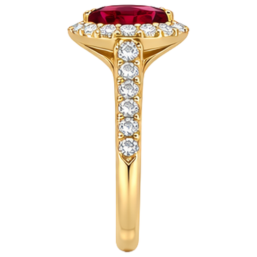 echter marquise rubin 3.50Karat ring Draufsicht